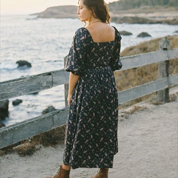 Christy Dawn - The Peyton Dress - Color Mums Ditsy Black - Size L - Picture 4 of 13